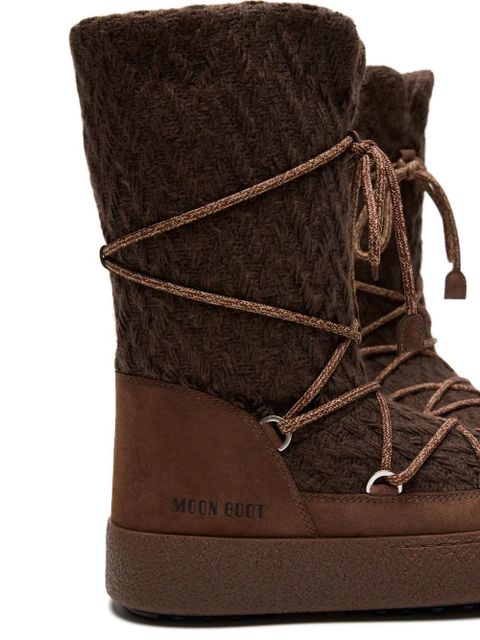 Moon Boot knit lace-up boots - Brown