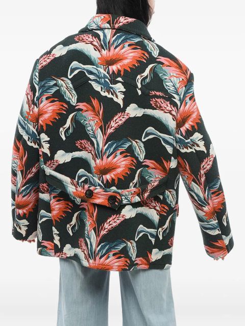 Maison Margiela floral-print double-breasted jacket - Green - zdjęcie produktu nr 2