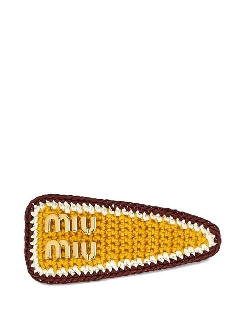 Miu Miu crochet logo hair clip - Yellow - zdjęcie produktu nr 1