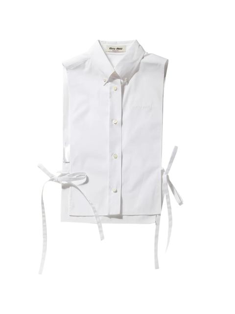 Miu Miu side-tie poplin shirt - White - zdjęcie produktu nr 1