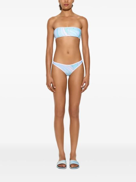 PUCCI marmo-print bandeau bikini top - Blue