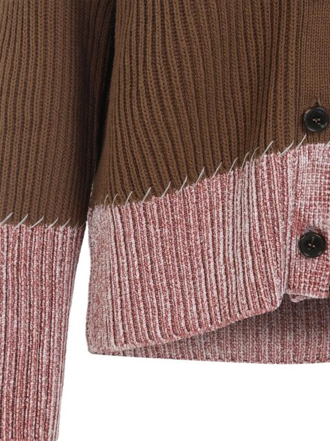 Marni ribbed v-neck cardigan - Brown