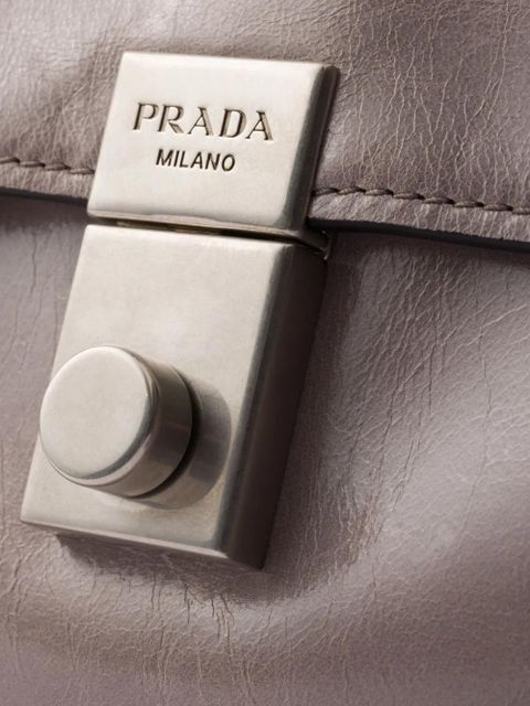 Prada medium leather shoulder bag - Grey