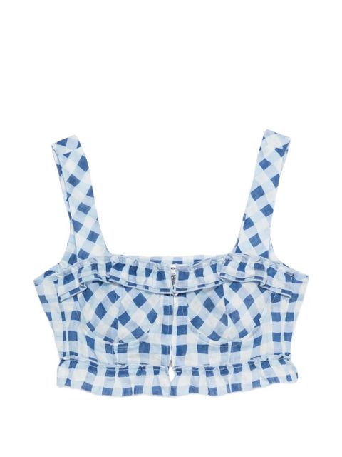 SANDRO check-pattern top - Blue - zdjęcie produktu nr 1