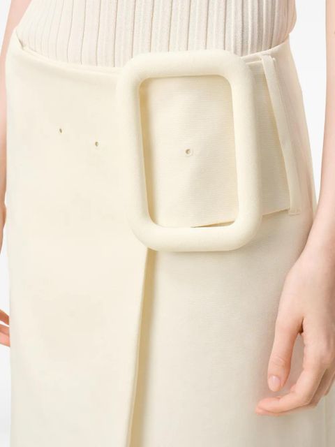 AMI Paris buckle belted midi skirt - Neutrals