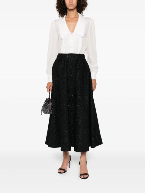 Alessandra Rich lace-trimmed collared blouse - White - zdjęcie produktu nr 2