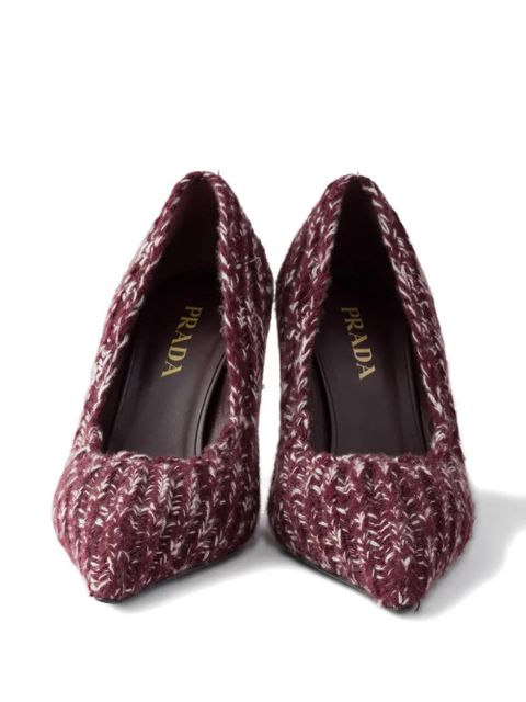 Prada knitted pointed-toe pumps - Red