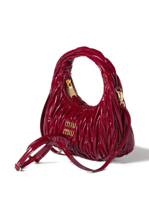 Miu Miu Wander matelassé patent leather bag - Red