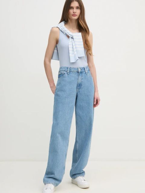 Calvin Klein top damski kolor niebieski K20K208246