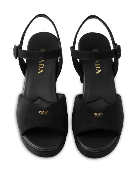 Prada 65mm padded sandals - Black