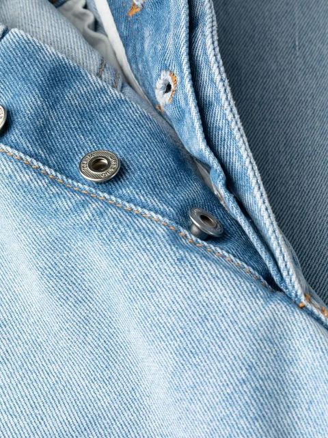 Off-White frayed-edge straight-leg jeans - Blue