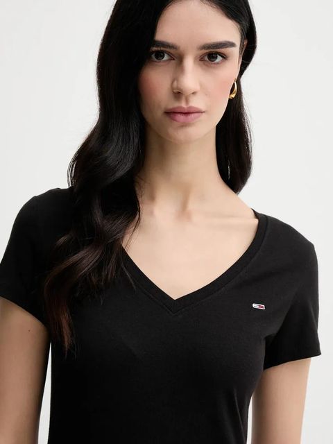 Tommy Jeans t-shirt bawełniany 2-pack damski kolor czarny DW0DW21367