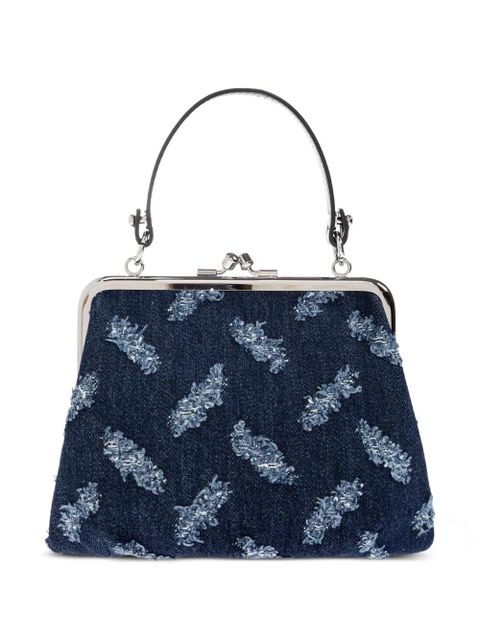 Vivienne Westwood Orb-pattern frayed denim tote bag - Blue