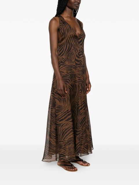 Max Mara zebra-print maxi dress - Brown