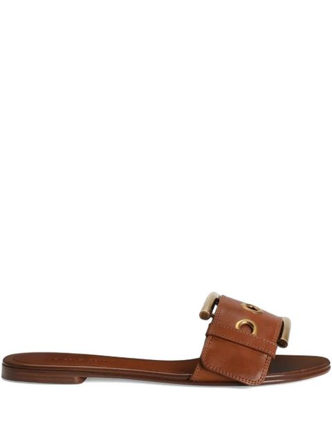 Dolce & Gabbana buckle-detail flat sandals - Brown - zdjęcie produktu nr 1