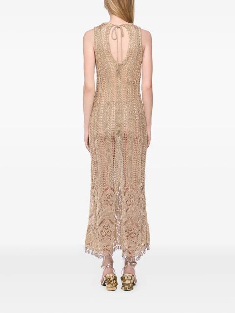 Rabanne crochet midi dress - Neutrals