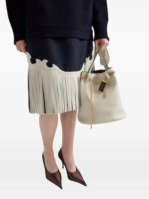 Prada Buckle bucket bag - White