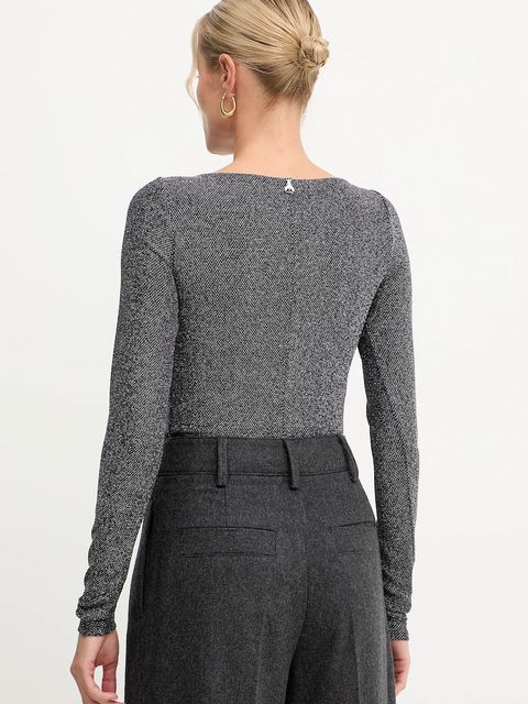 Patrizia Pepe body damska kolor srebrny gładka 2M4506 J340