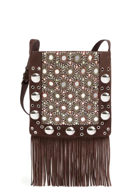 Valentino Garavani embroidered cross body bag - Brown