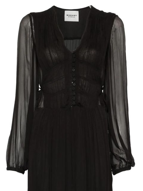MARANT ÉTOILE buttoned sheer maxi dress - Black