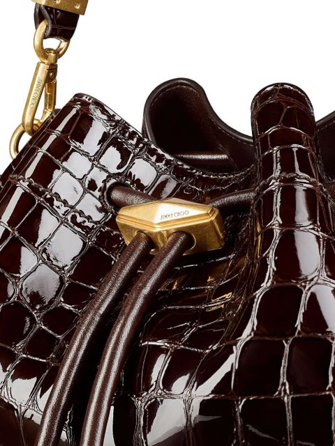 Jimmy Choo medium Cinch crocodile-effect shoulder bag - Brown - zdjęcie produktu nr 2