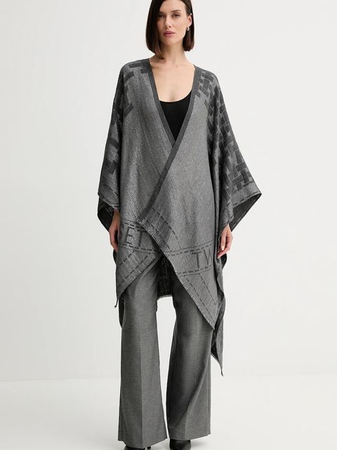Twinset poncho kolor szary lekkie 252TO5570 - zdjęcie produktu nr 1
