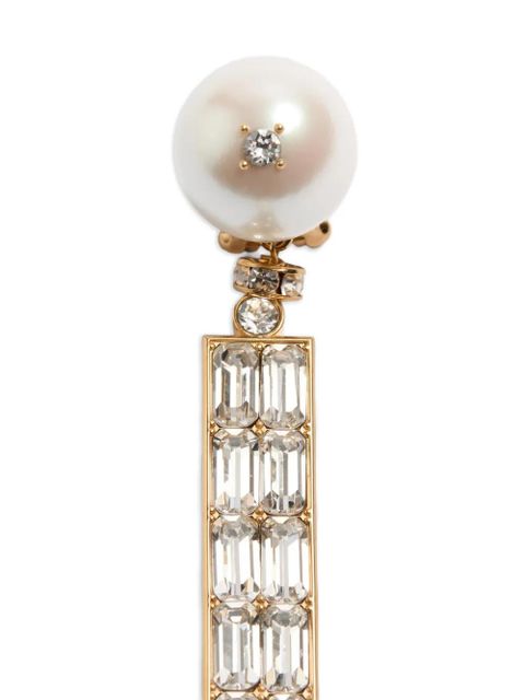 Valentino Garavani San Fin metal earrings with Swarovski® crystals and pearls - Gold
