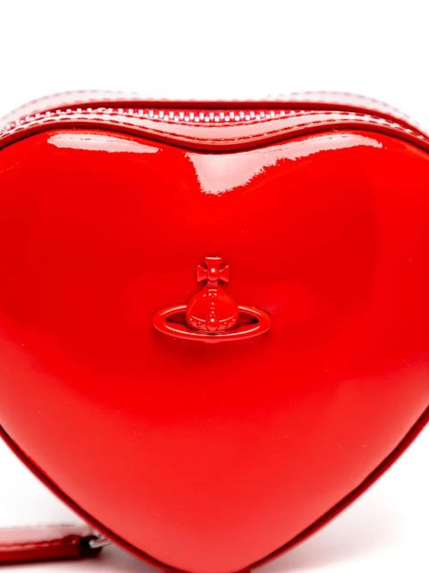 Vivienne Westwood mini heart patent crossbody bag - Red