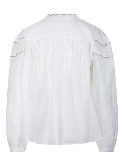MARANT ÉTOILE Christa ruffled high-neck blouse - White - zdjęcie produktu nr 2
