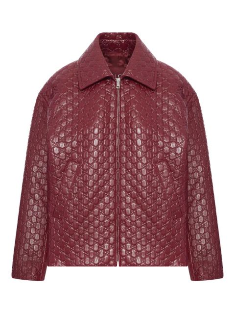 Gucci GG-embossed point-collar jacket - Red - zdjęcie produktu nr 1