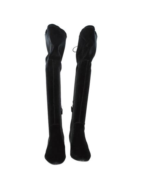 Prada velvet over-the-knee boots - Black
