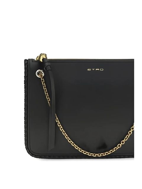 ETRO braided-trim leather crossbody bag - Black