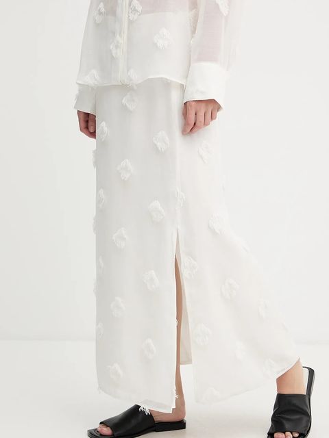 Samsoe Samsoe spódnica SAAGNETE kolor beżowy maxi prosta F25200059 - zdjęcie produktu nr 1