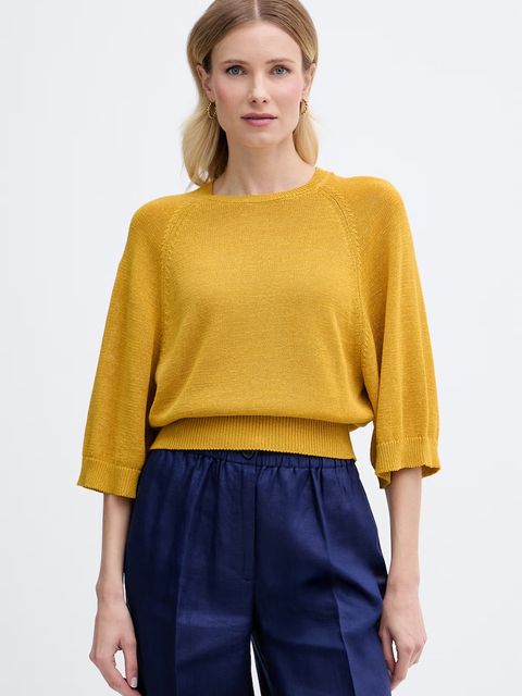 United Colors of Benetton sweter damski z dodatkiem lnu - zdjęcie produktu nr 1