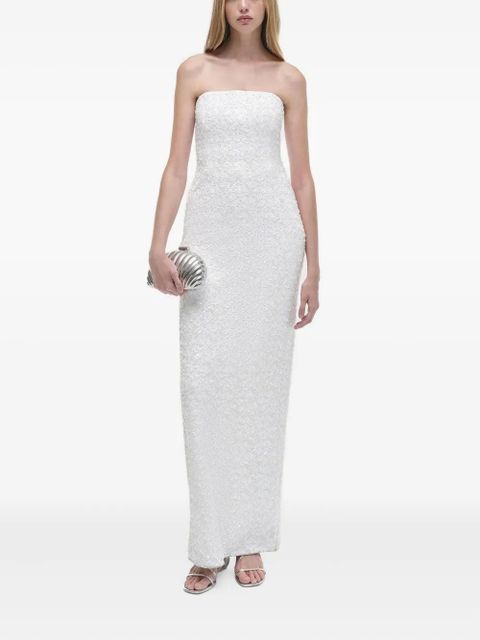 Simkhai Savia sequin-embellished strapless gown - Neutrals