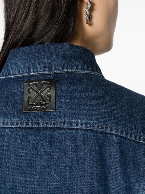 Off-White logo-detail denim jacket - Blue