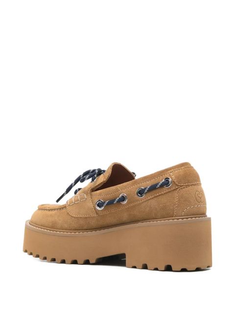 Maje platform boat shoes - Brown