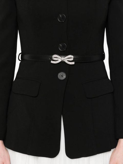 Self-Portrait pleated-panel bow-detail midi dress - Black