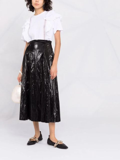 Valentino Garavani ruffle-trim short-sleeve T-shirt - White - zdjęcie produktu nr 2