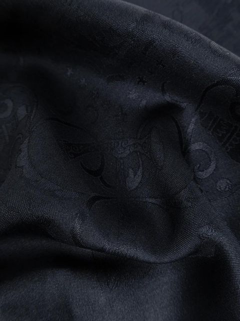 Ferragamo jacquard-patterned frayed scarf - Blue