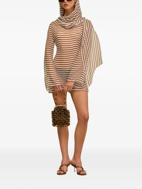 Cult Gaia Beaux striped cowl-neck dress - White - zdjęcie produktu nr 1