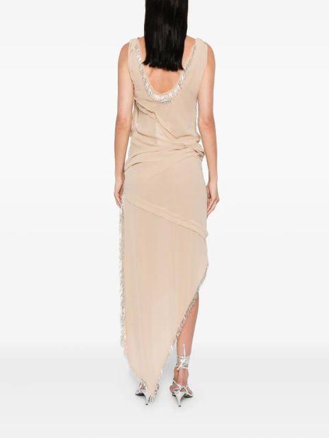 The Attico asymmetric midi dress - Neutrals