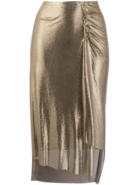 Rabanne metallic ruched skirt - Gold - zdjęcie produktu nr 1