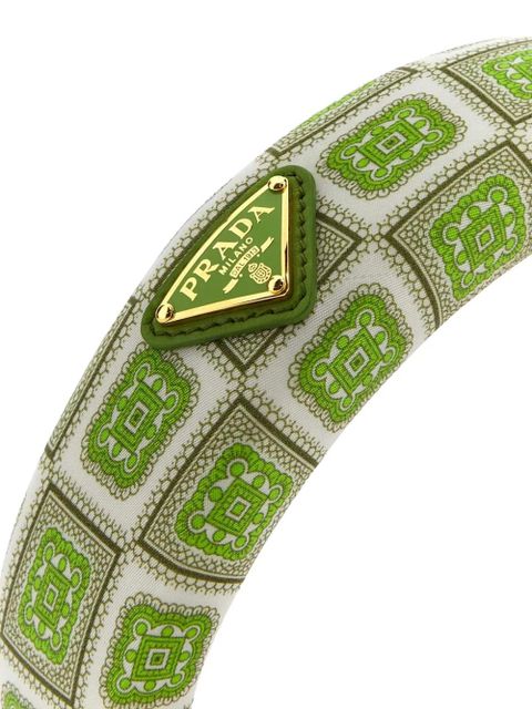 Prada geometric-pattern headband - Green