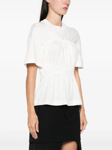 Alexander McQueen gathered detail T-shirt - White