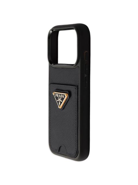 Prada leather iPhone 17 Pro case - Black