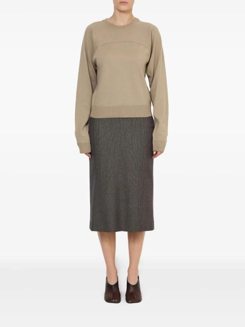 MM6 Maison Margiela crew-neck long-sleeved top - Brown - zdjęcie produktu nr 2