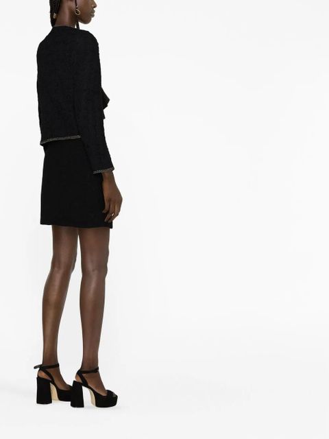 Alessandra Rich button-up bouclé mini skirt - Black