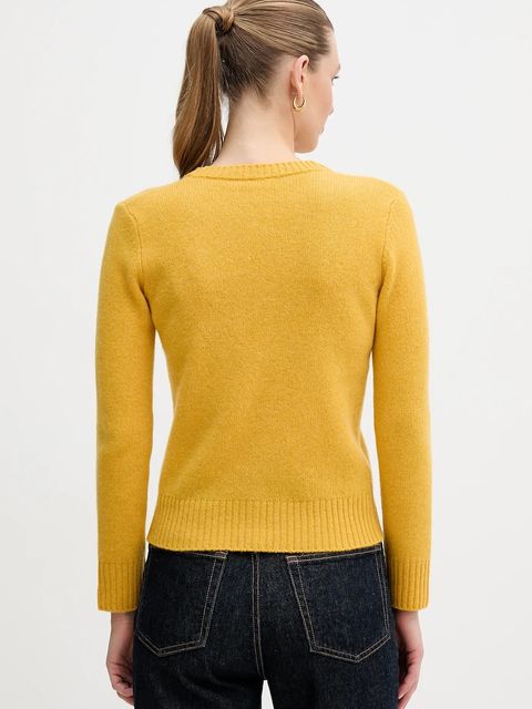 United Colors of Benetton kardigan wełniany kolor żółty 103ME500L