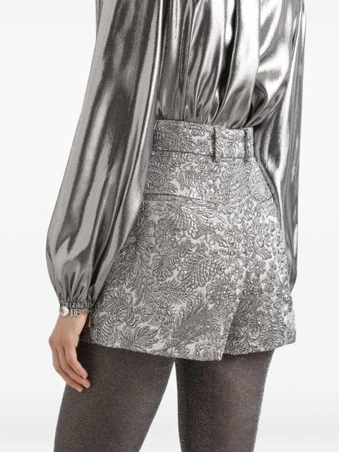 Dolce & Gabbana floral-jacquard shorts - Silver